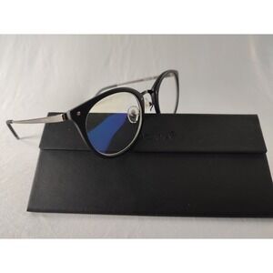 DONNA DN08 Black Blue Light Blocking Glasses Frames 47-21-141 Mint with Case